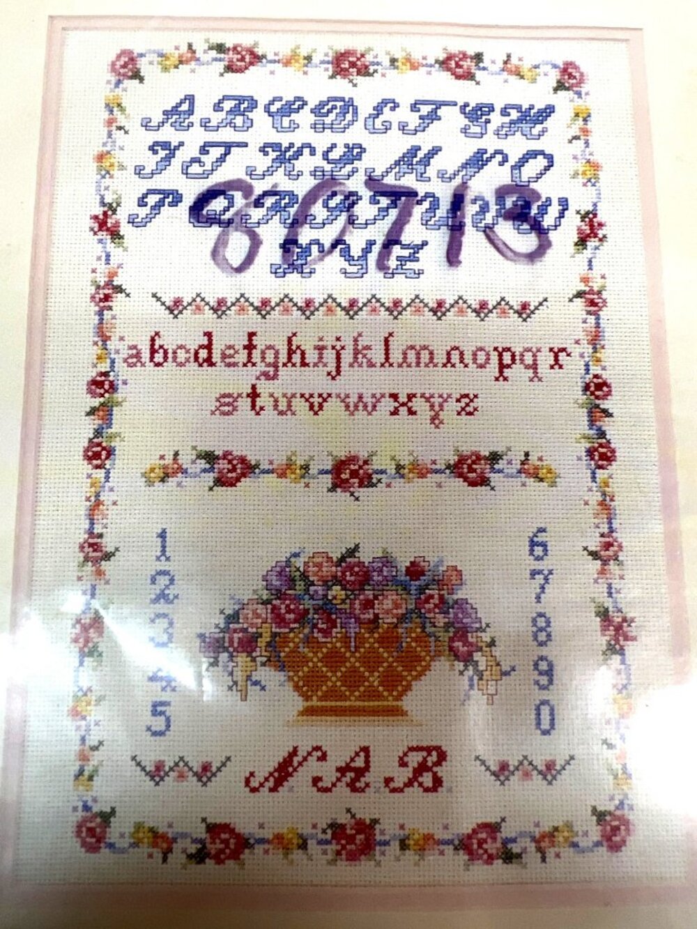 Elsa Williams Nancys Sampler Counted Cross-Stitch Kit Alphabet & Floral Design